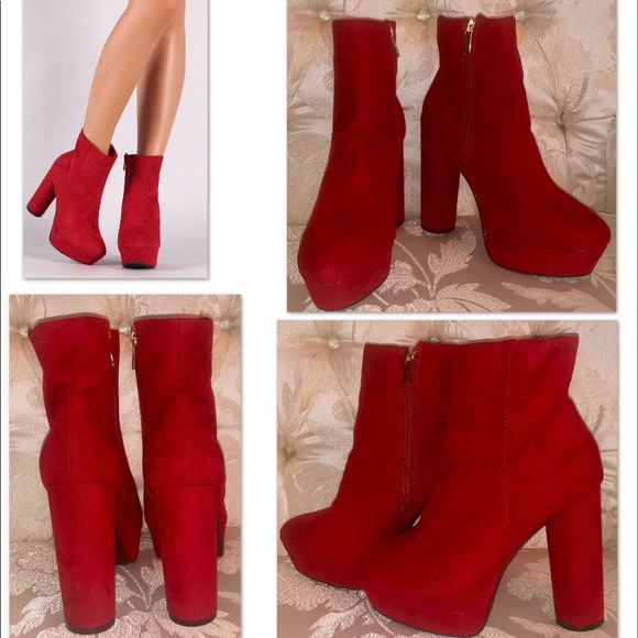 CHERRY CRUSH PLATFORM CYLINDRICAL HEEL BOOTIE - Picture 3 of 5